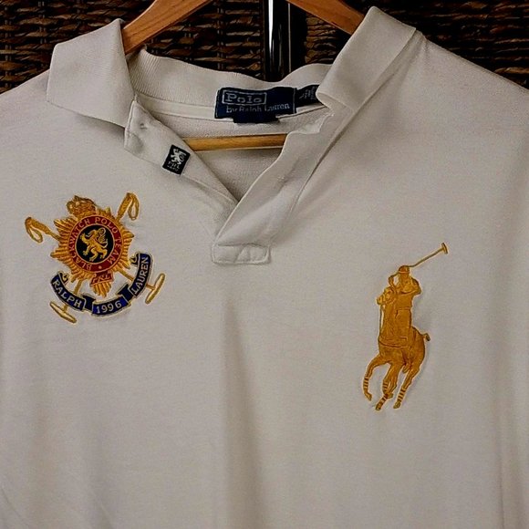 Polo by Ralph Lauren Vintage Rugby Large Gold Logo 3 Large - Picture 2 of 2
